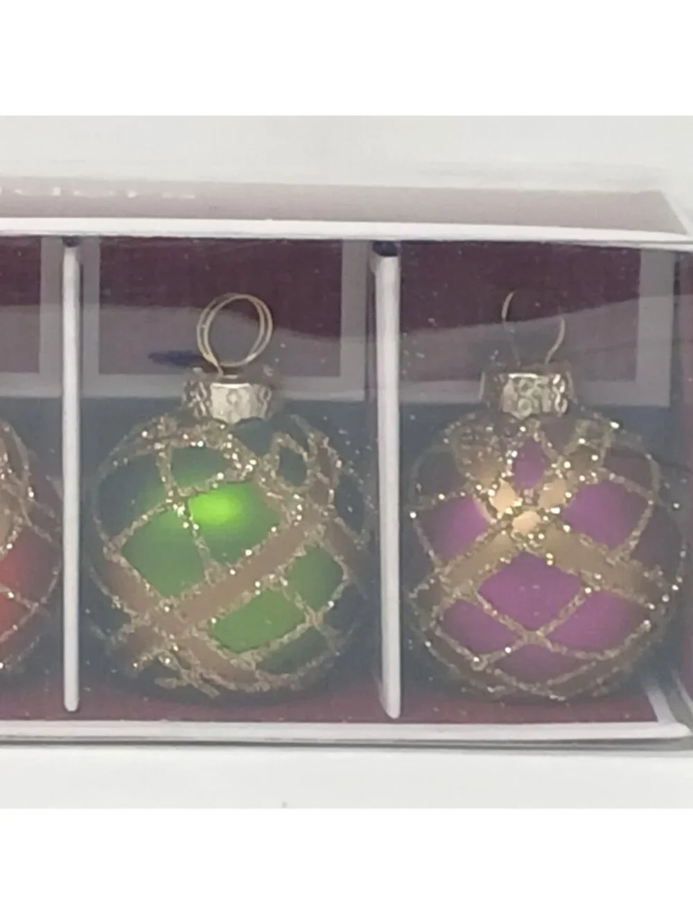 6 Glittery Christmas Ornament Placecard Holders 2